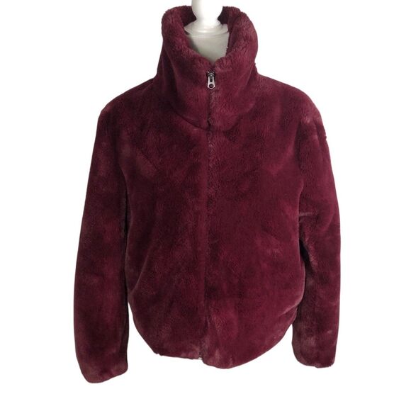 French Connection Small Faux Fur Jacket Full Zip Purple Buona $168 - Picture 5 of 12